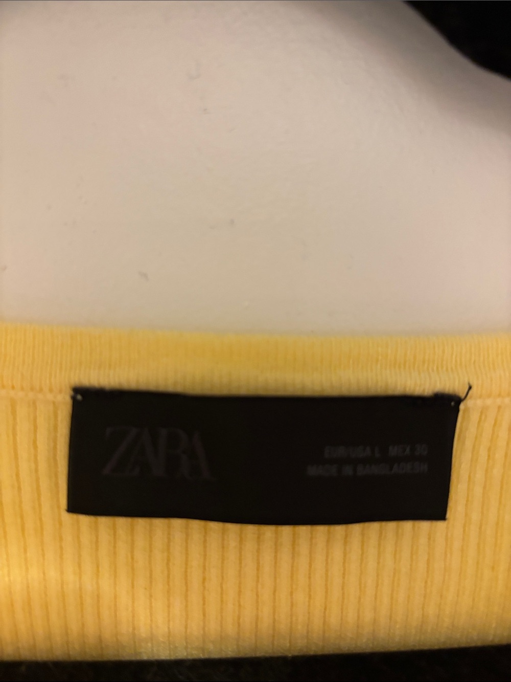Zara Soft Yellow Ribbed Button-Front Top - Picture 2 of 4